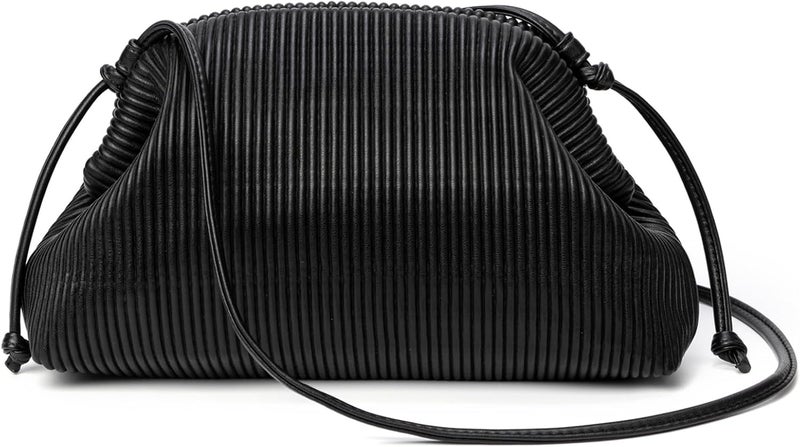 KingTo Store Clutch Purses for Women, Soft Cloud Bag Fashion Dumpling with Ruched Pouch Handbag for Crossbody Shoulder - Image 1